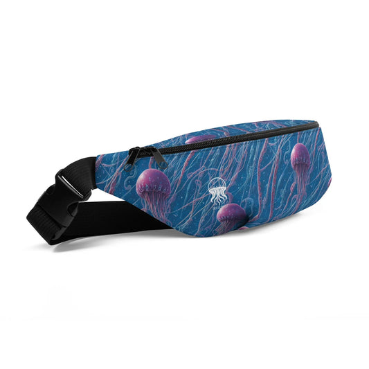 Fanny Pack - Blue and Violet Jellyfishes - by Jelly Kvlt
