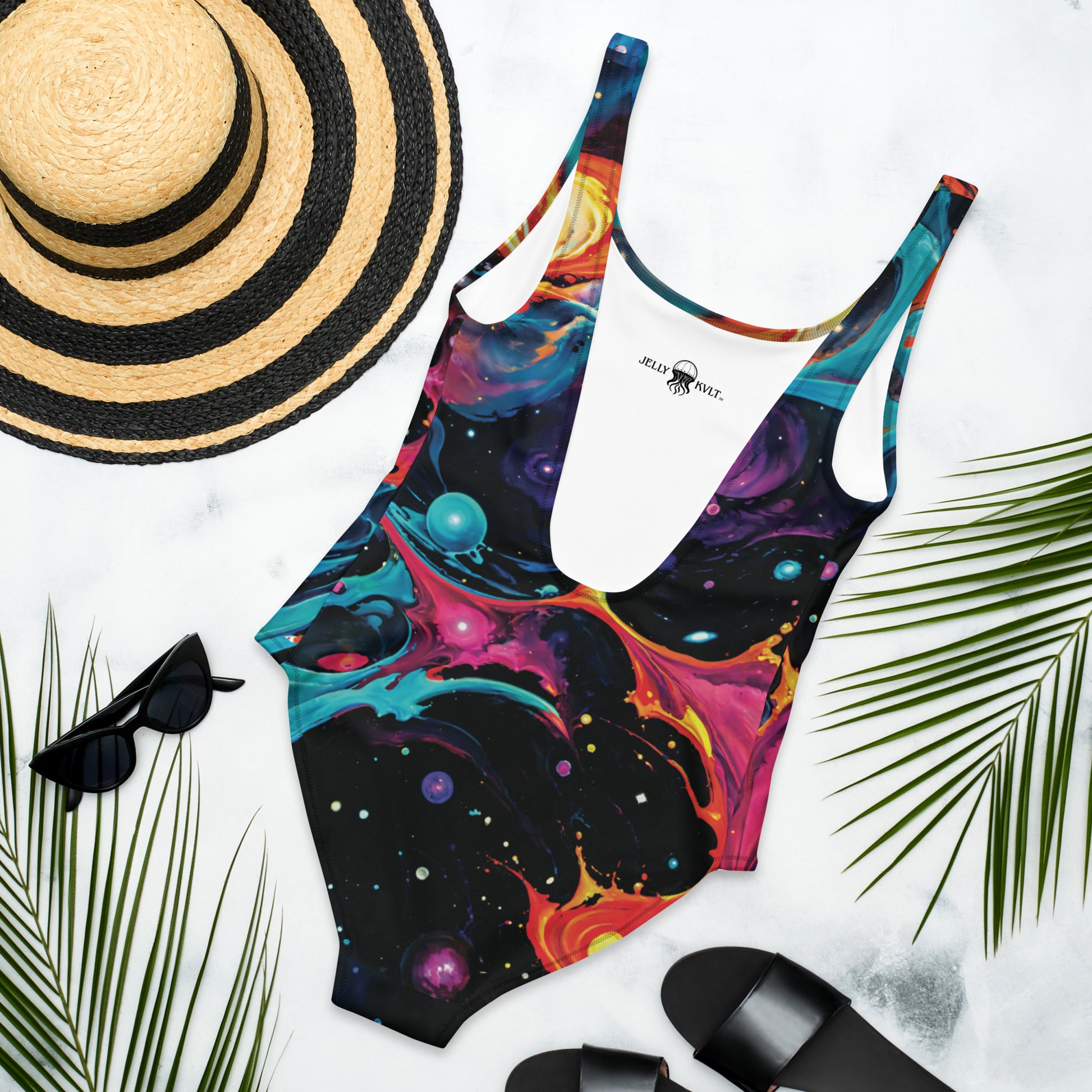 One-Piece Swimsuit - Astral Tempest - by Jelly Kvlt