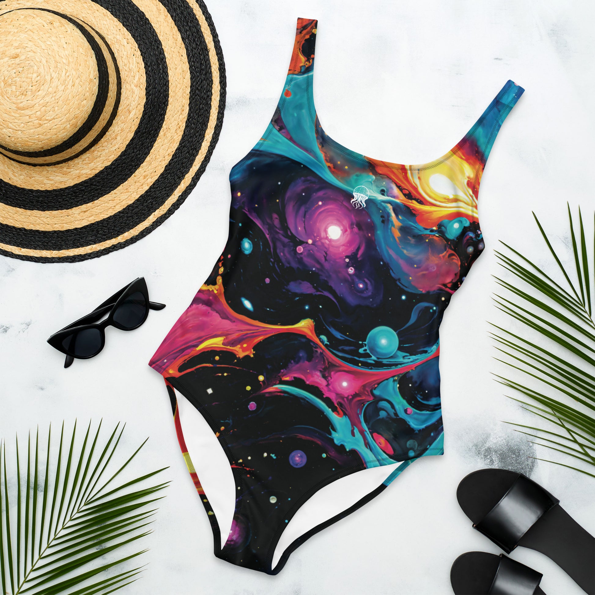 One-Piece Swimsuit - Astral Tempest - by Jelly Kvlt