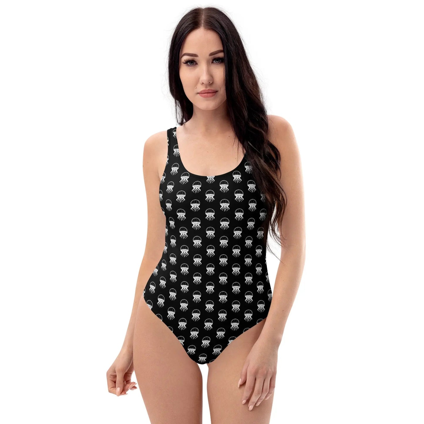One-Piece Swimsuit - Jellyfish Invaders: Cosmic Style & Comfort