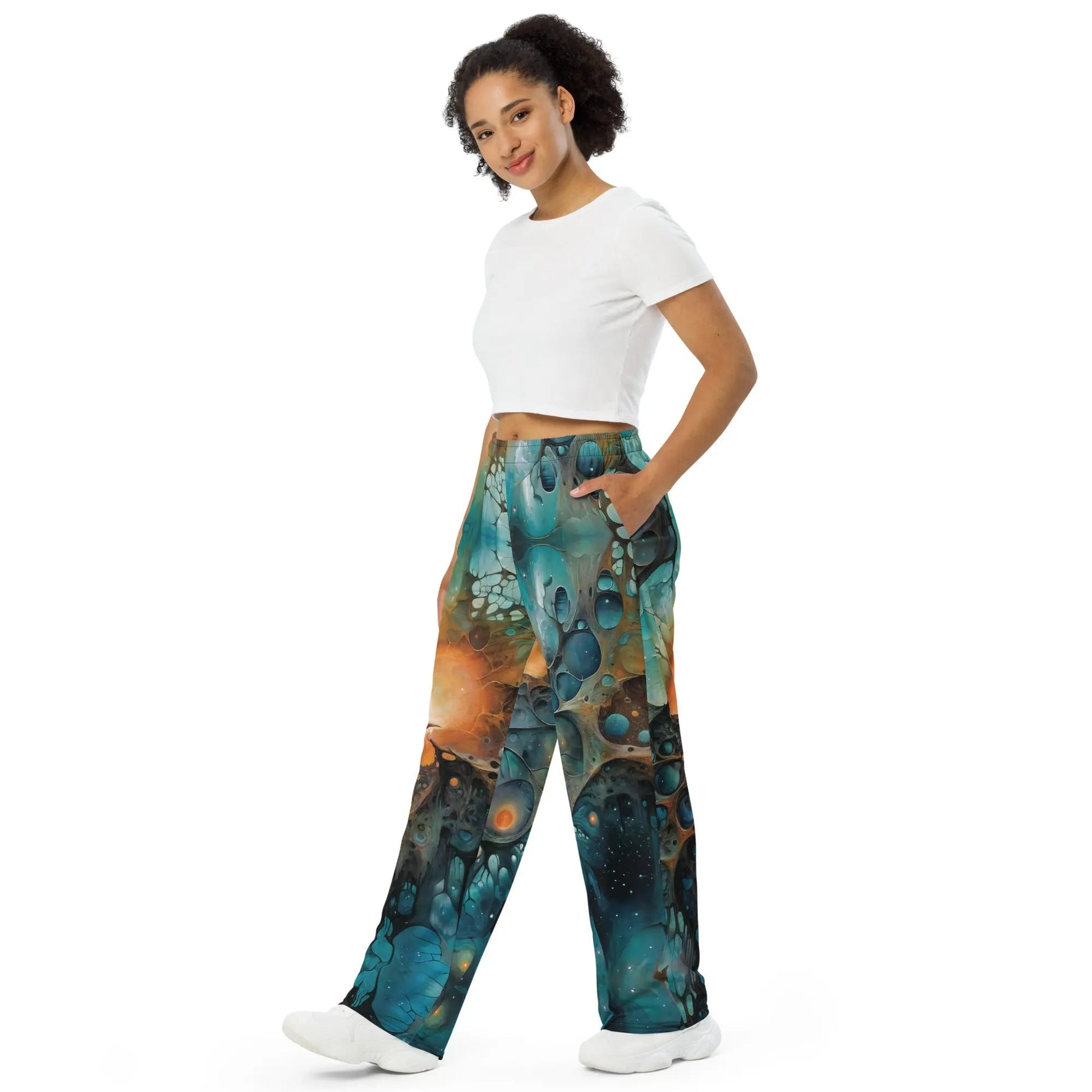 Wide-leg Pants - Chthonic Echoes - by Jelly Kvlt