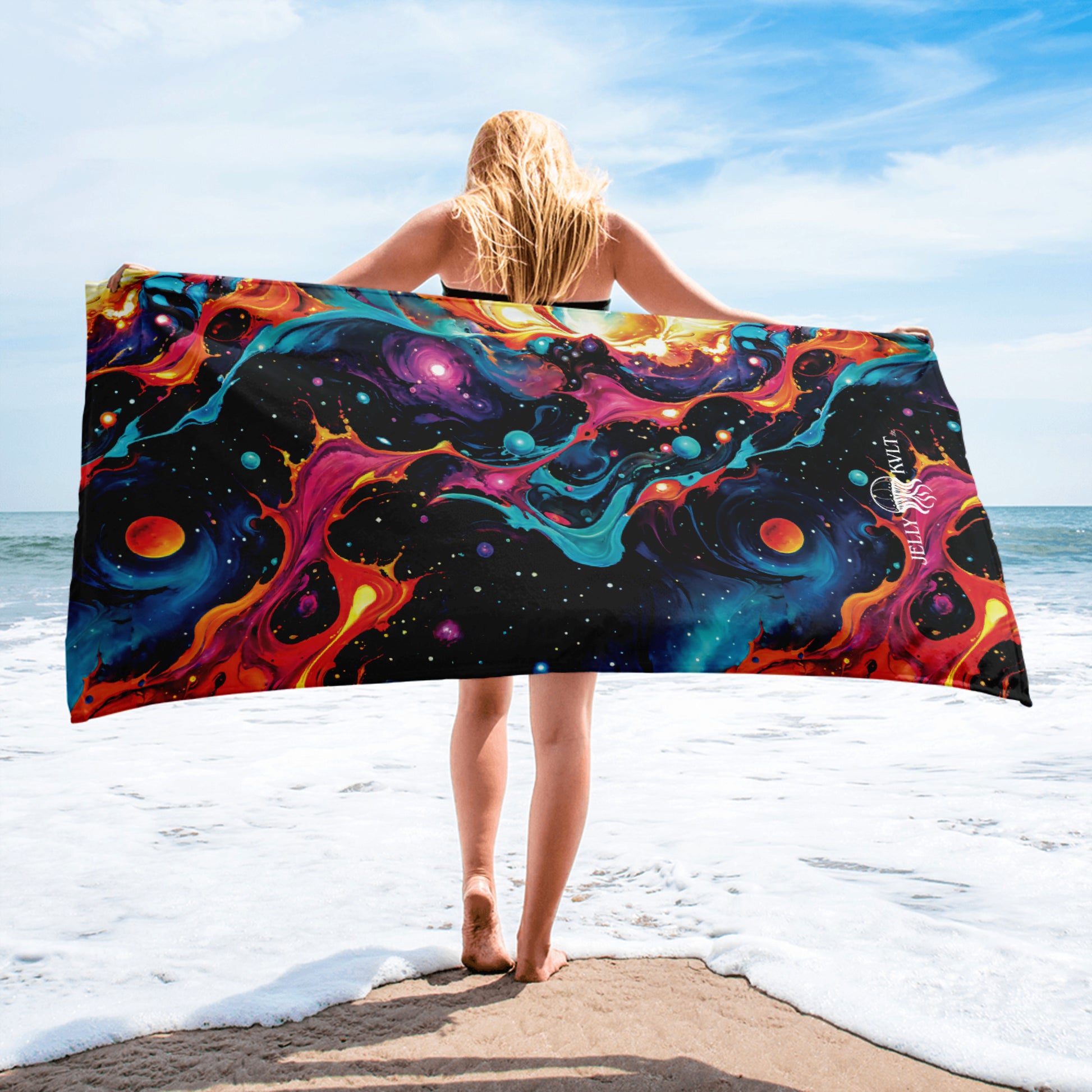 Beach Towel - Astral Tempest - by Jelly Kvlt